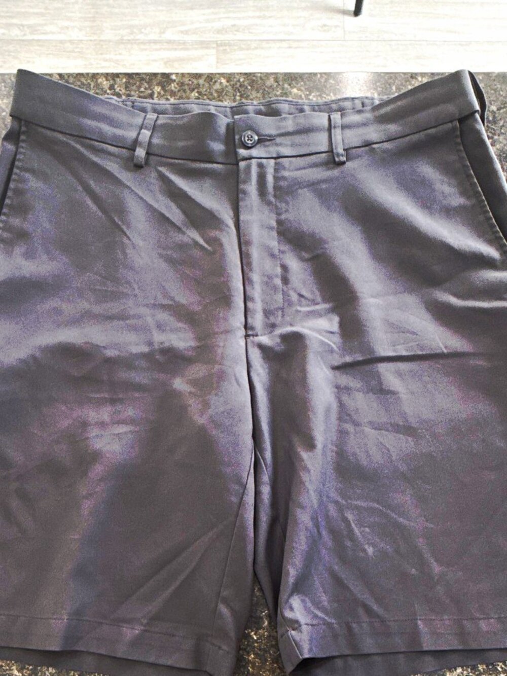 PGA TOUR Men's Golf Shorts Gray 34" Waist Stretch Flat Front Pockets